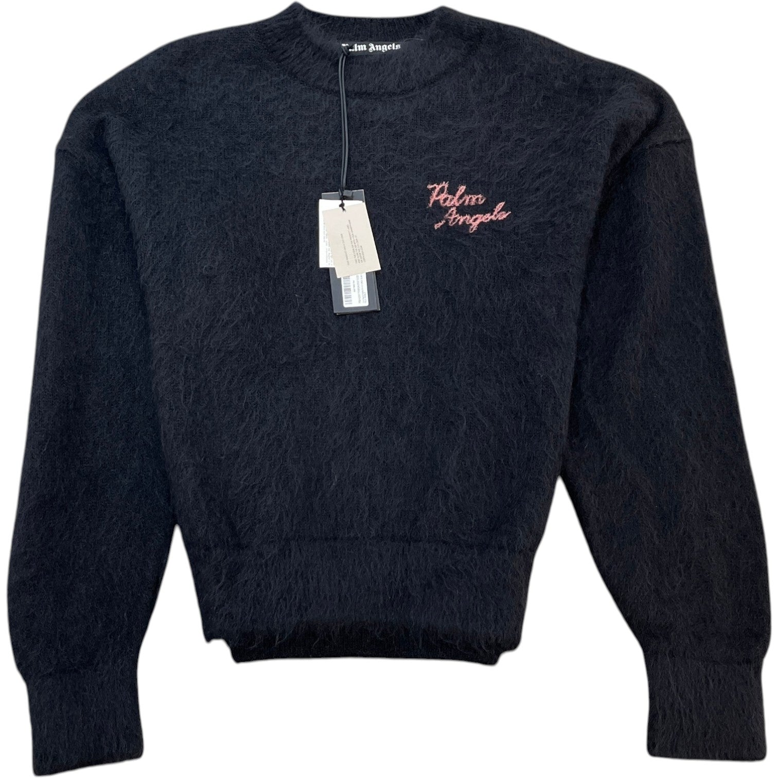 Men's Sprayed Palm Intarsia Sweatshirt Black Size L - Photo 1