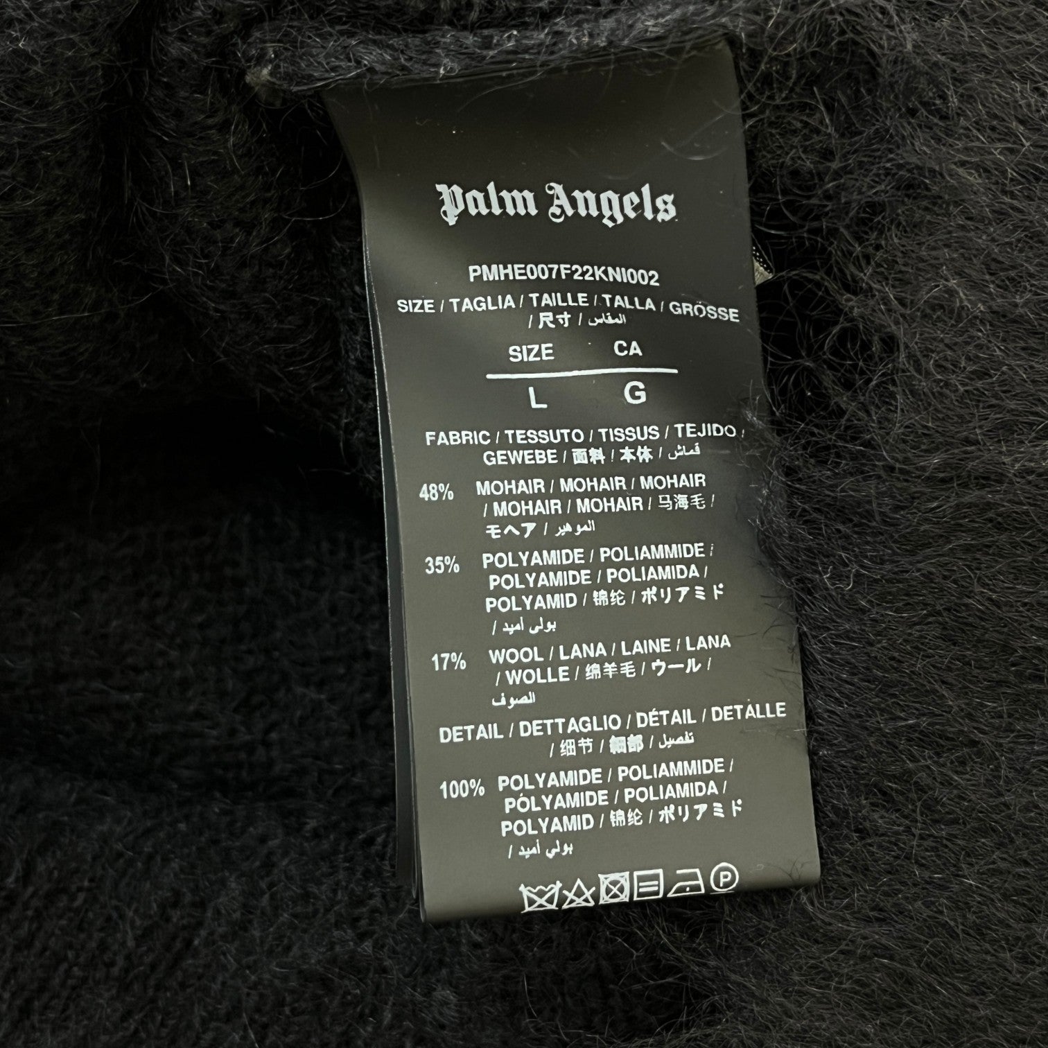Men's Sprayed Palm Intarsia Sweatshirt Black Size L - Photo 7