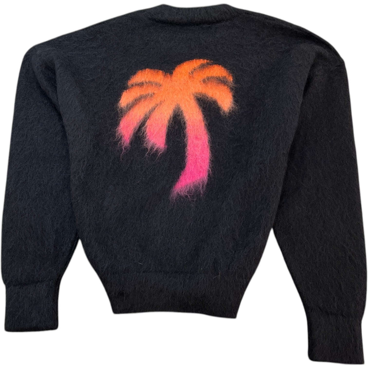Men's Sprayed Palm Intarsia Sweatshirt Black Size L - Photo 2