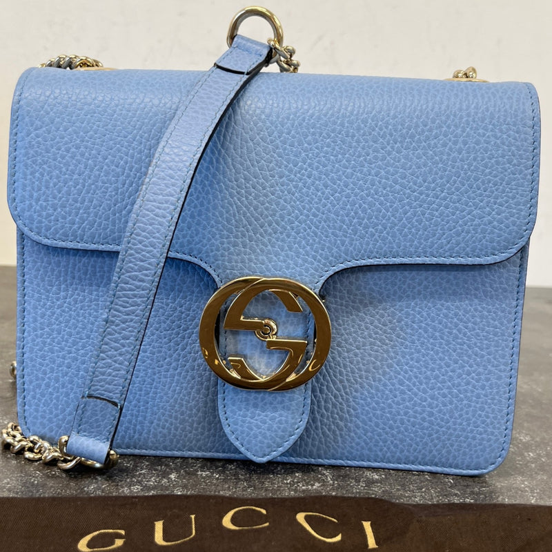 Women's Interlocking G Crossbody Bag Blue