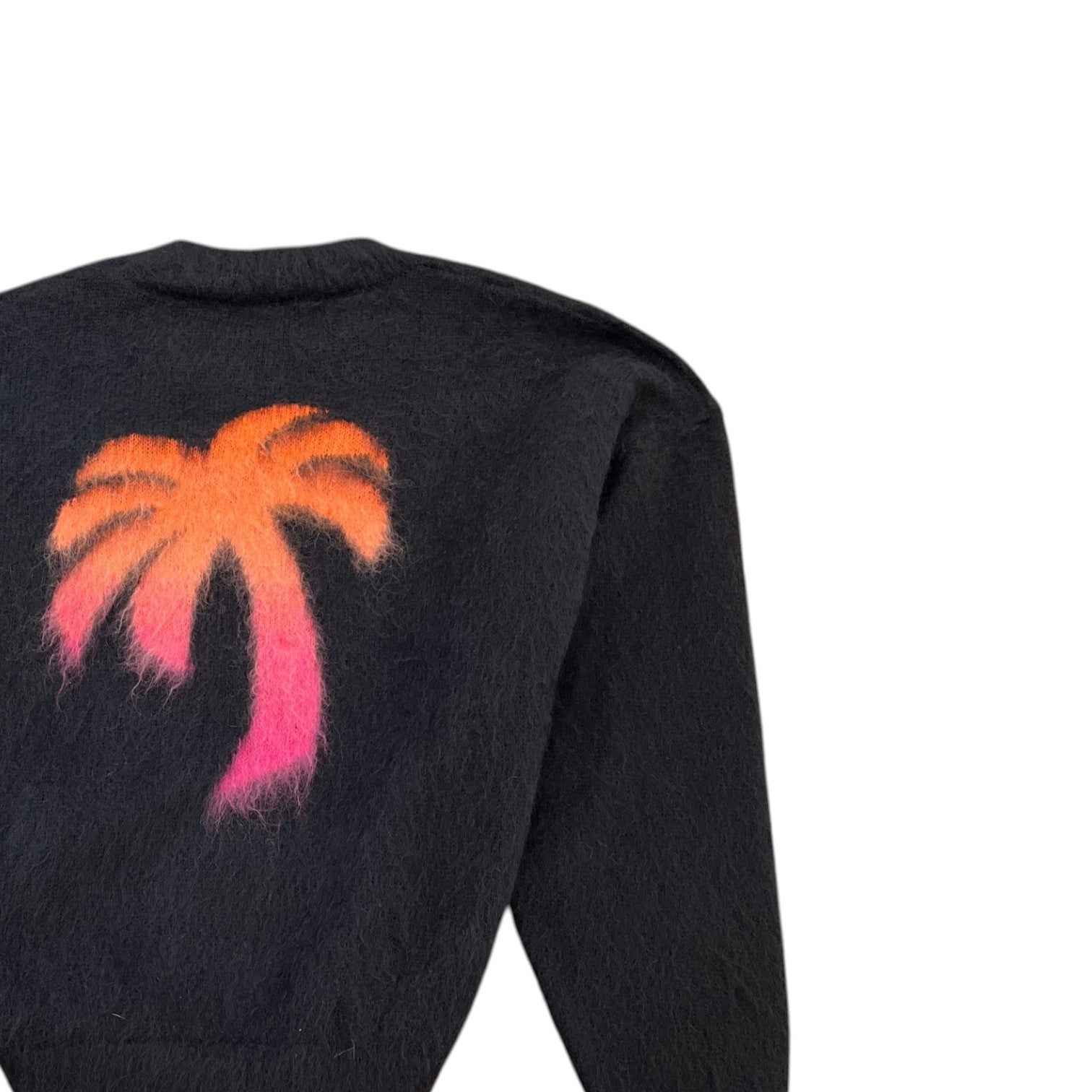 Men's Sprayed Palm Intarsia Sweatshirt Black Size L - Photo 4