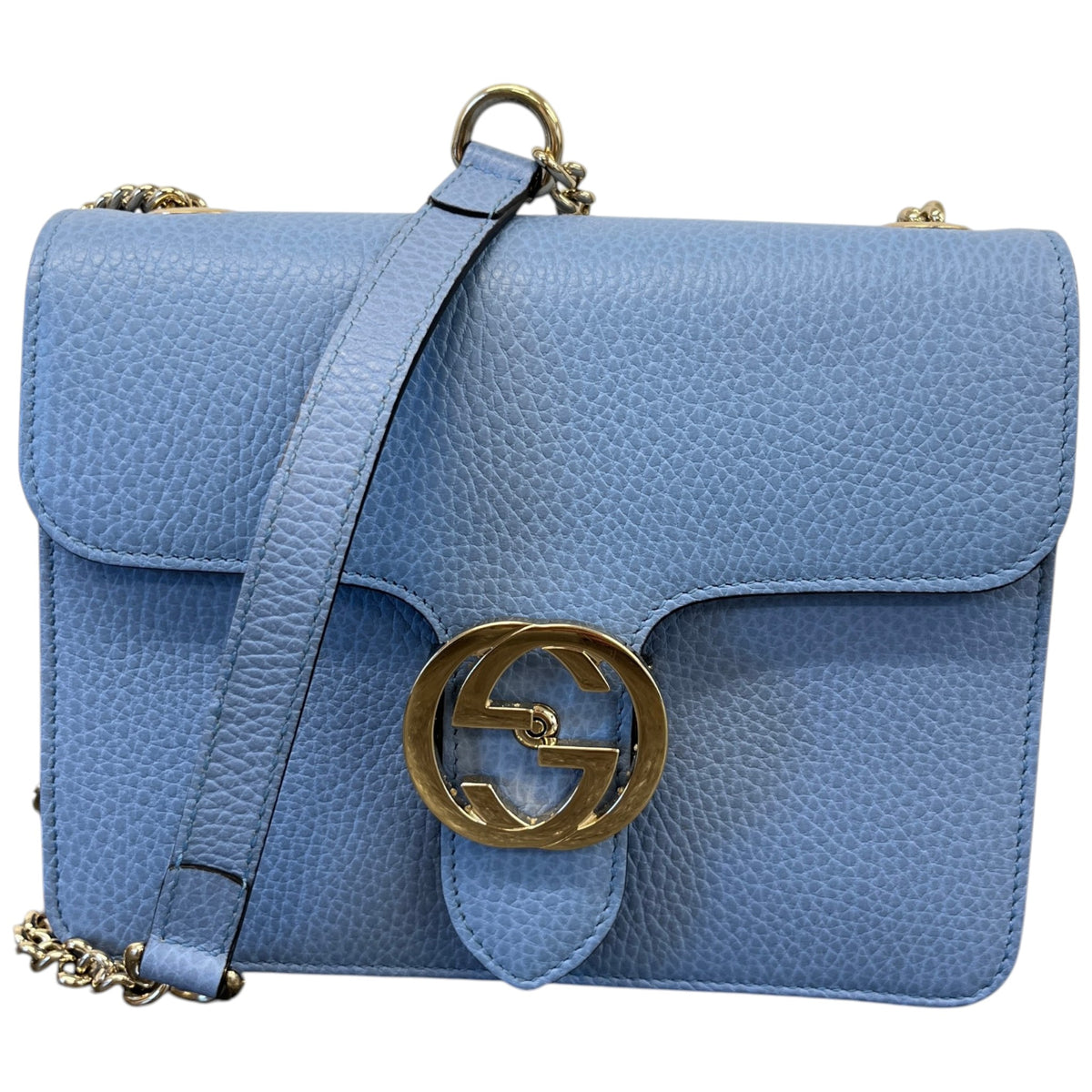 Women's Interlocking G Crossbody Bag Blue - Photo 1