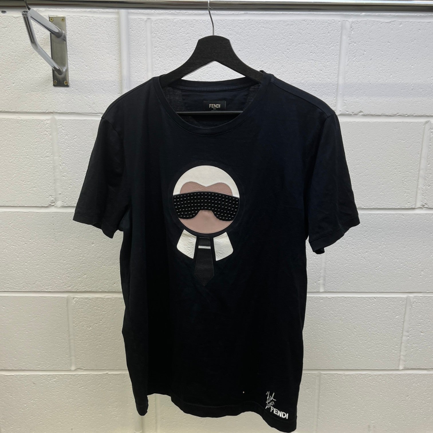 Men's Karl Lagerfeld Embellished T-Shirt Black Size IT 50 / UK L - Photo 9