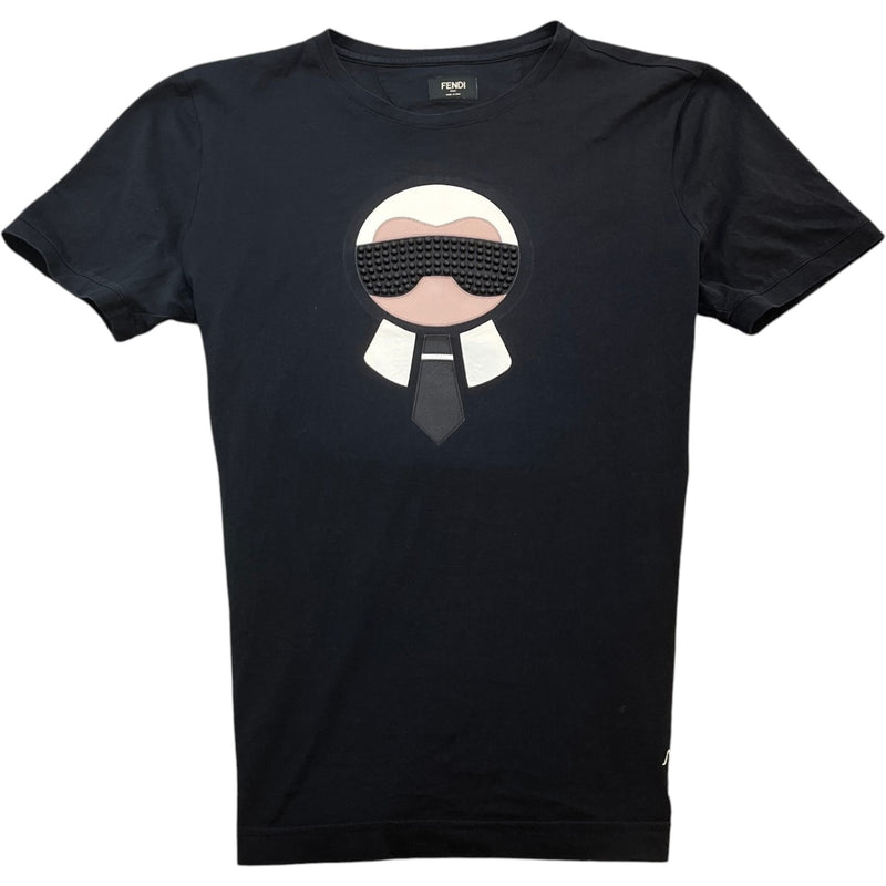 Men's Karl Lagerfeld Embellished T-Shirt Black Size IT 50 / UK L