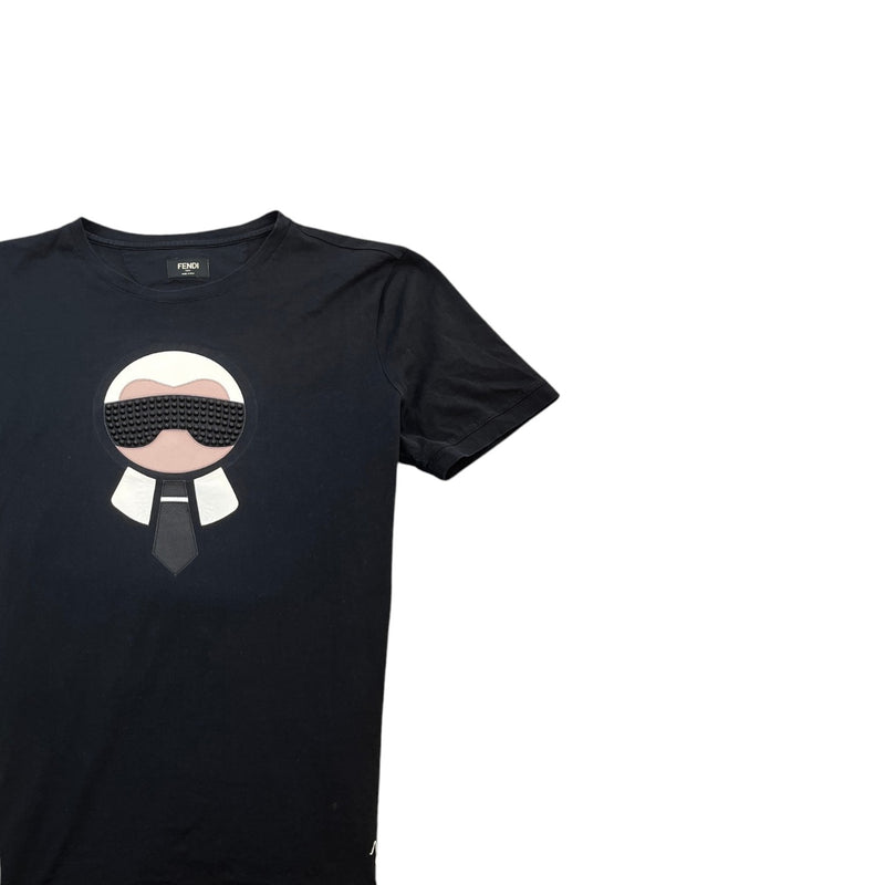 Men's Karl Lagerfeld Embellished T-Shirt Black Size IT 50 / UK L