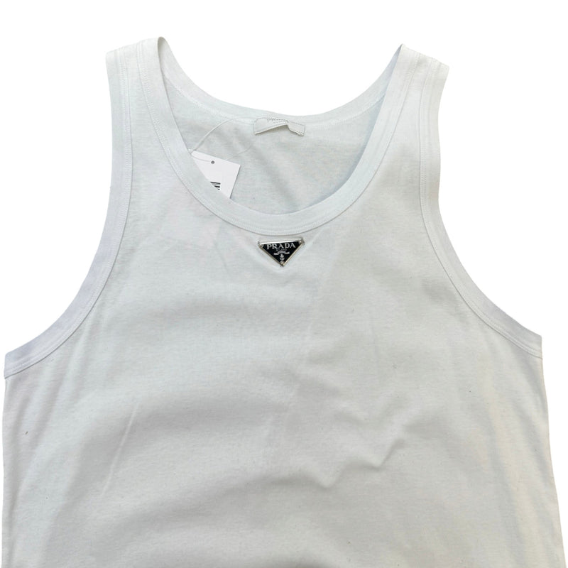 Men's Plaque Logo Vest White Size XL
