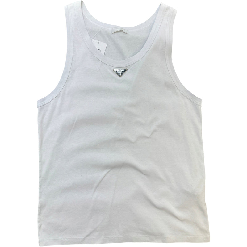 Men's Plaque Logo Vest White Size XL