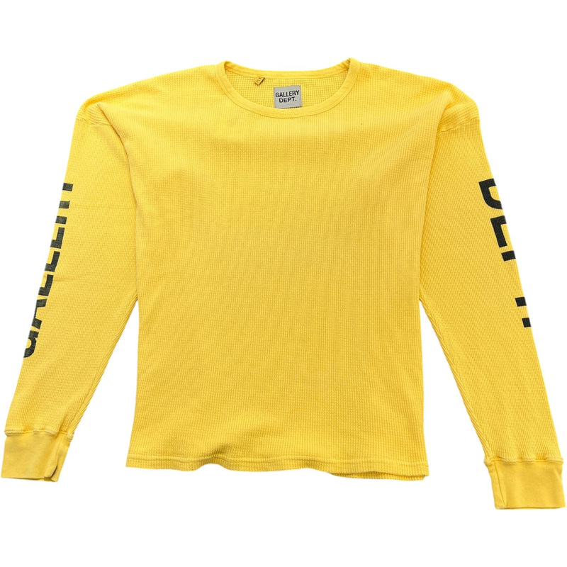 Men's Logo Print Long Sleeve T-Shirt Yellow Size XL