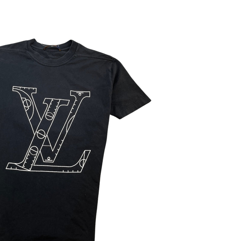 Men's X Nba Logo Print T-Shirt Black Size S
