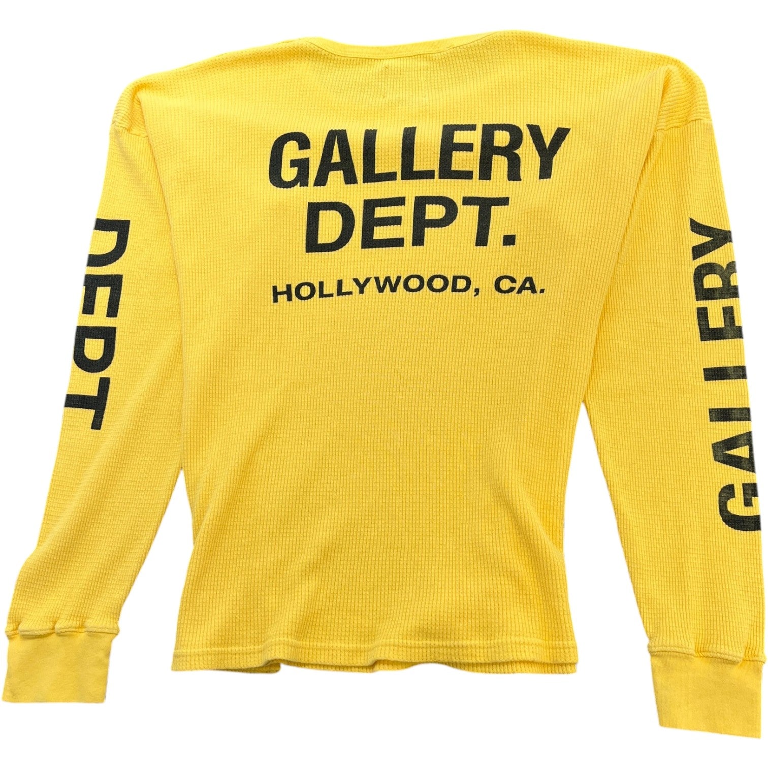 Men's Logo Print Long Sleeve T-Shirt Yellow Size XL - Photo 2