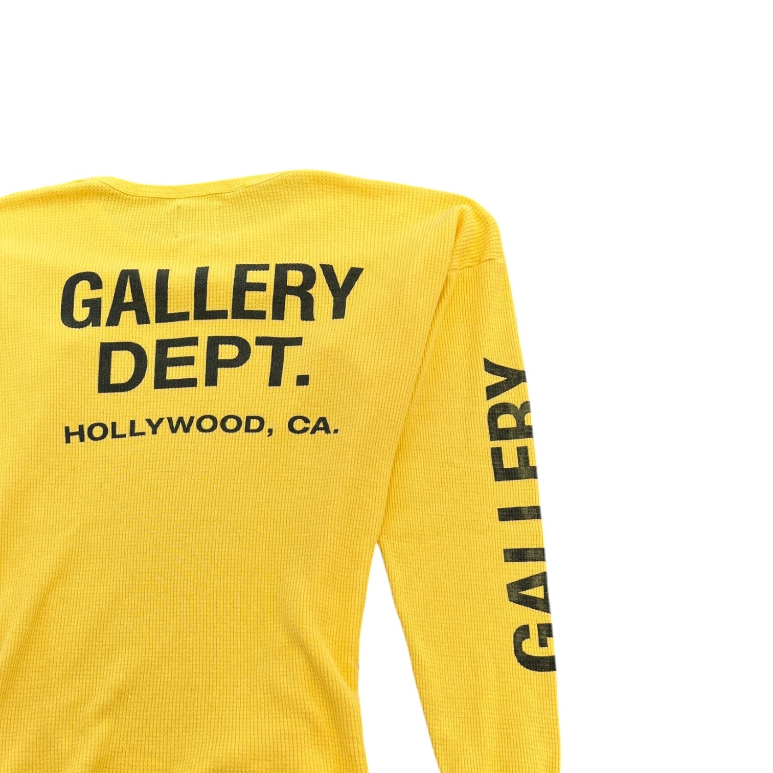 Men's Logo Print Long Sleeve T-Shirt Yellow Size XL - Photo 4
