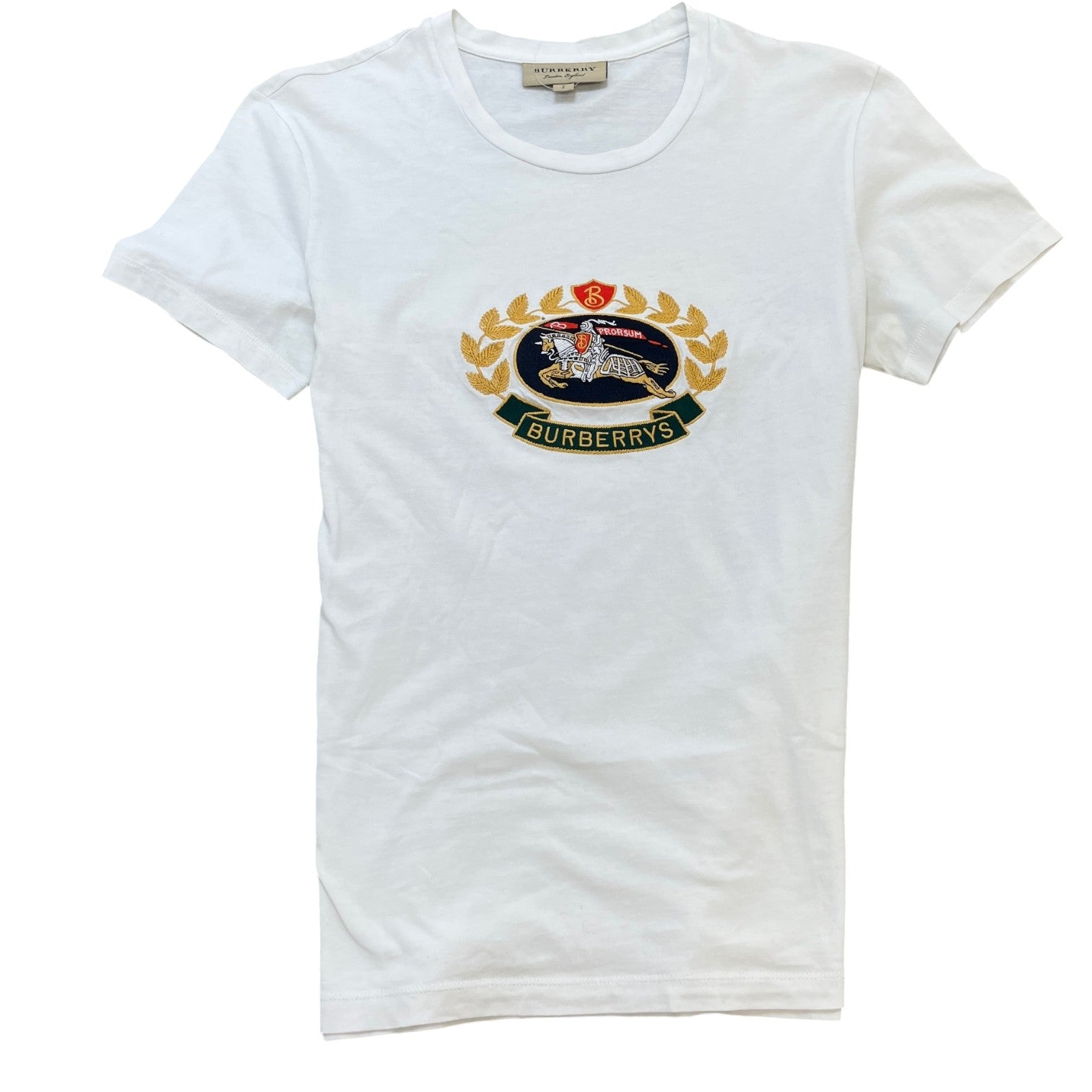Men's Embroidered Logo T-Shirt White Size S - Photo 1