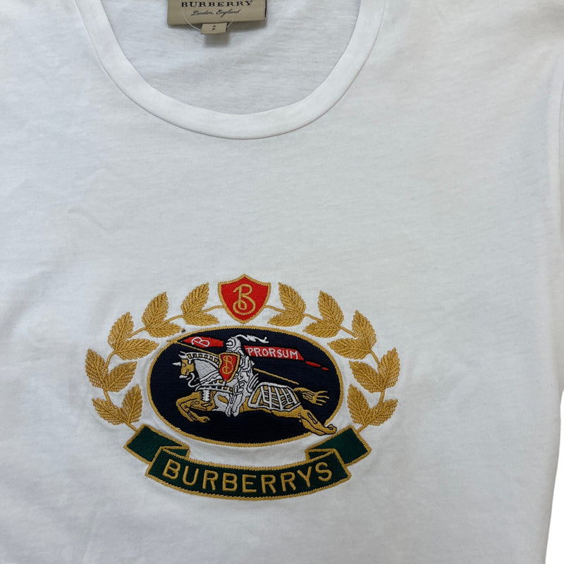 Men's Embroidered Logo T-Shirt White Size S