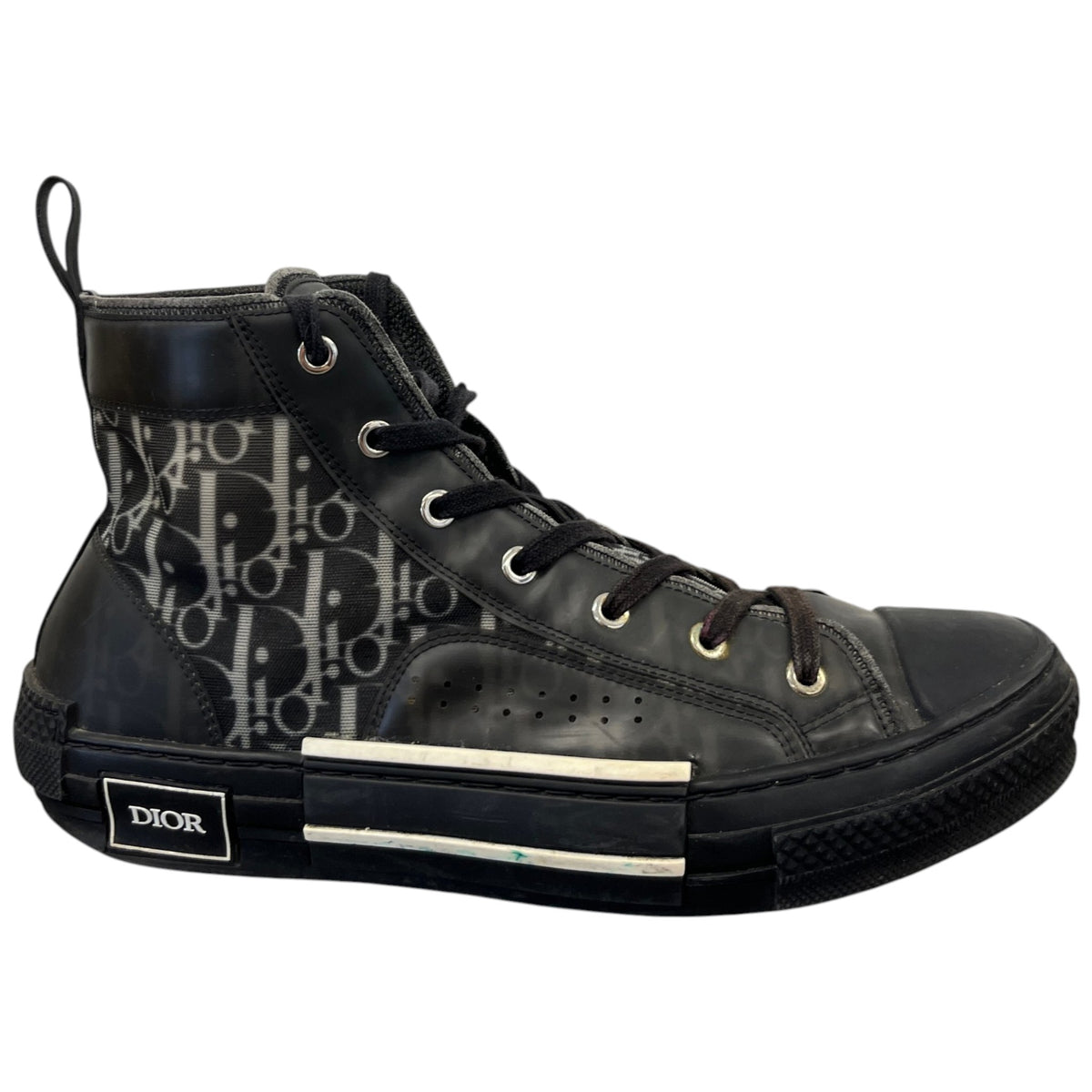 Men's B23 Oblique Motif High Trainers Black Size UK 8 / EU 42 - Photo 1