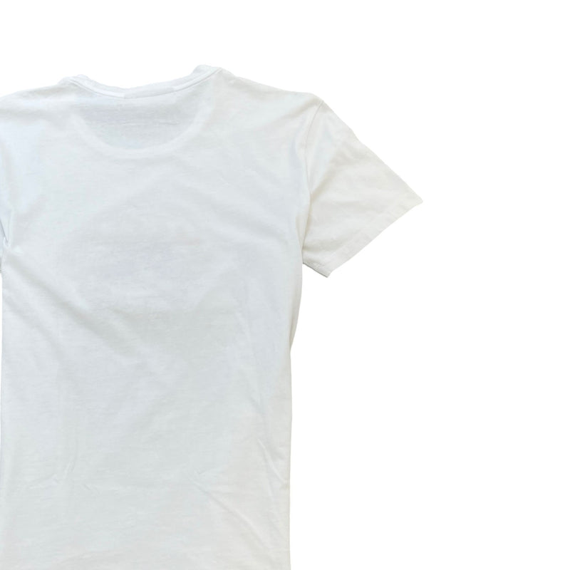 Men's Embroidered Logo T-Shirt White Size S