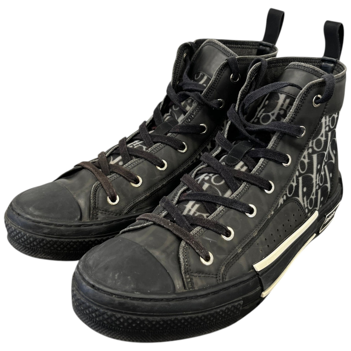 Men's B23 Oblique Motif High Trainers Black Size UK 8 / EU 42 - Photo 9