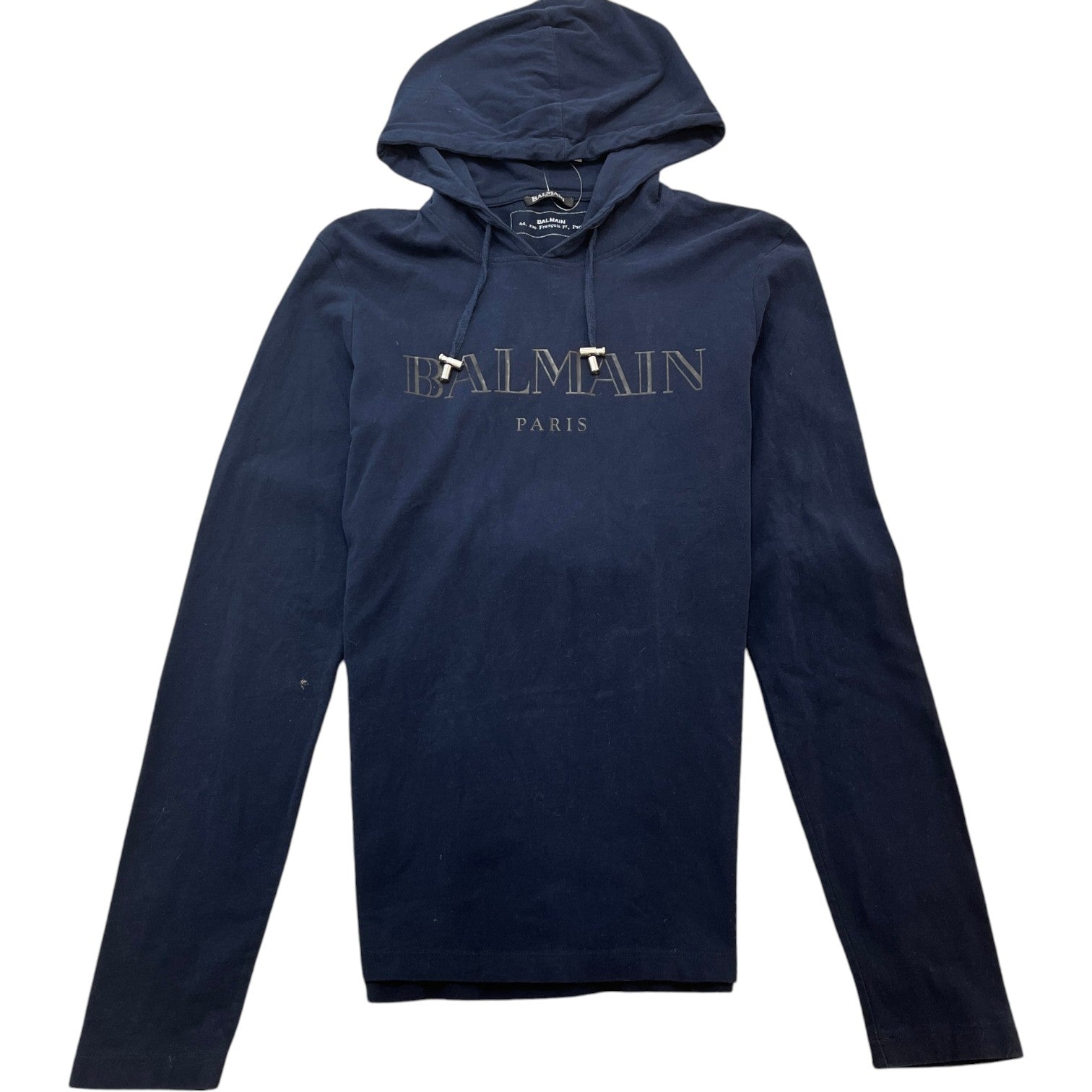 Men's Logo Print T-Shirt Hoodie Navy Size M - Photo 1