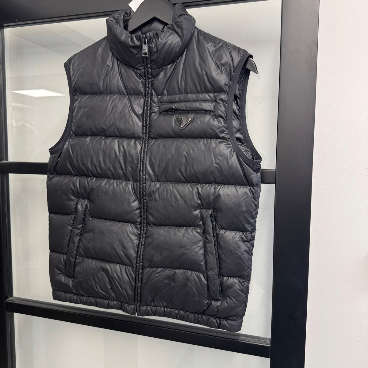 Men's Plaque Logo Gilet Black Size S - Photo 8