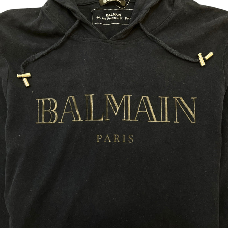 Men's Logo Print T-Shirt Hoodie Navy Size M