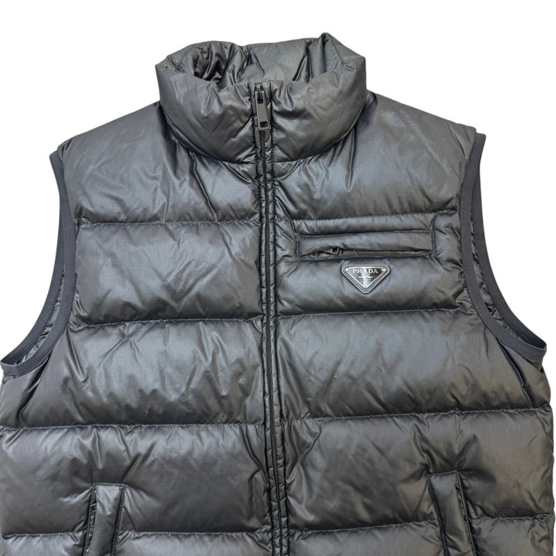 Men's Plaque Logo Gilet Black Size S