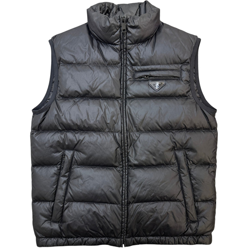 Men's Plaque Logo Gilet Black Size S