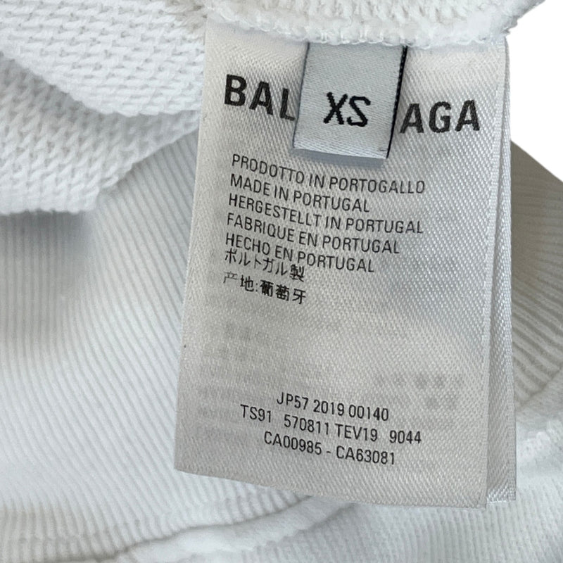 Men's Logo Print Hoodie White Size XS