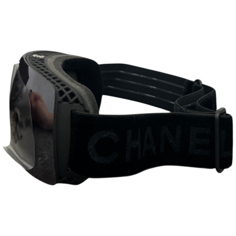 Women's Chanel Shield A71733 Ski Goggles Sunglasses Black