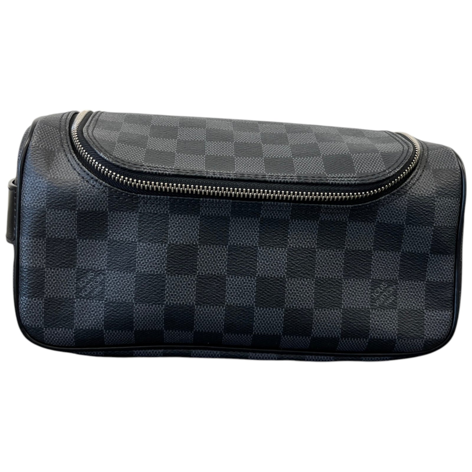 Men's Damier Graphite Toiletry Bag Black - Photo 3