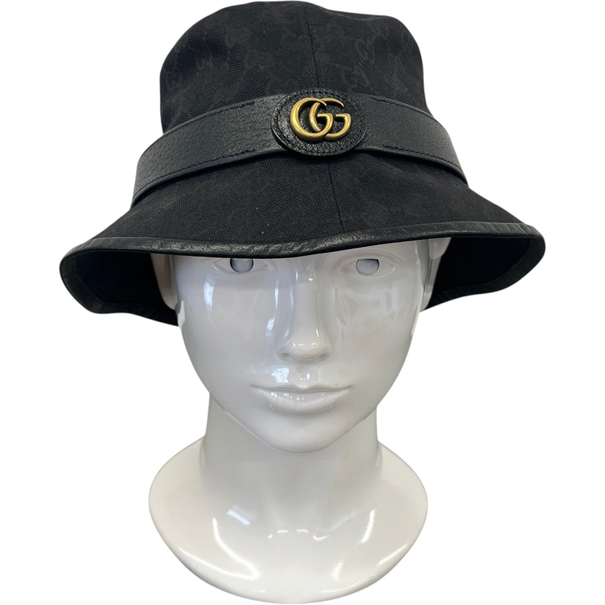 Men's GG Supreme Bucket Hat Black Size S - Photo 2