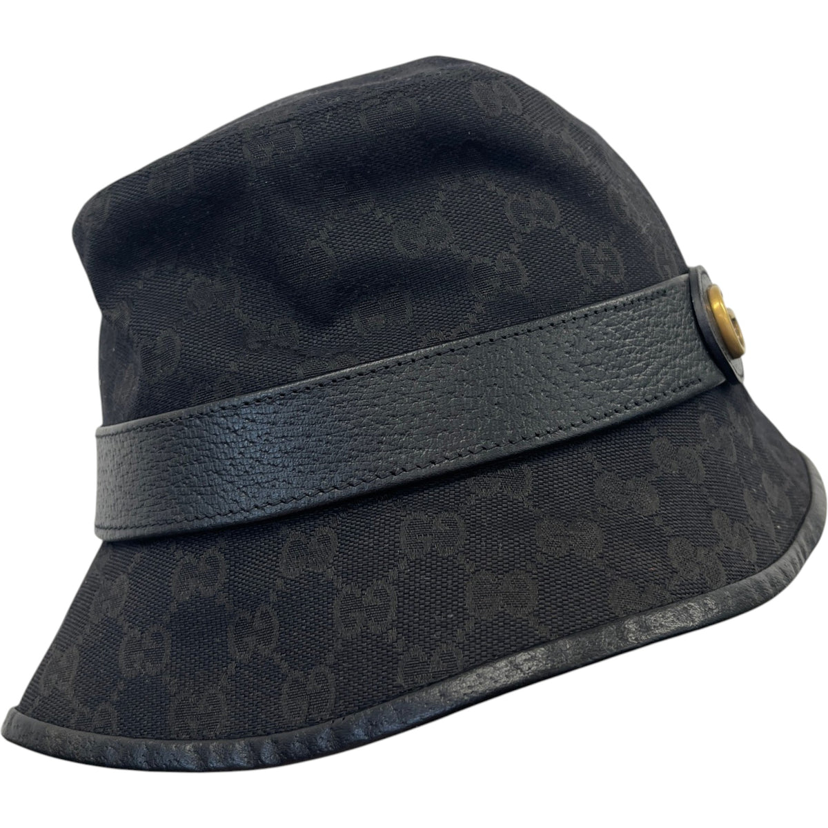 Men's GG Supreme Bucket Hat Black Size S - Photo 5