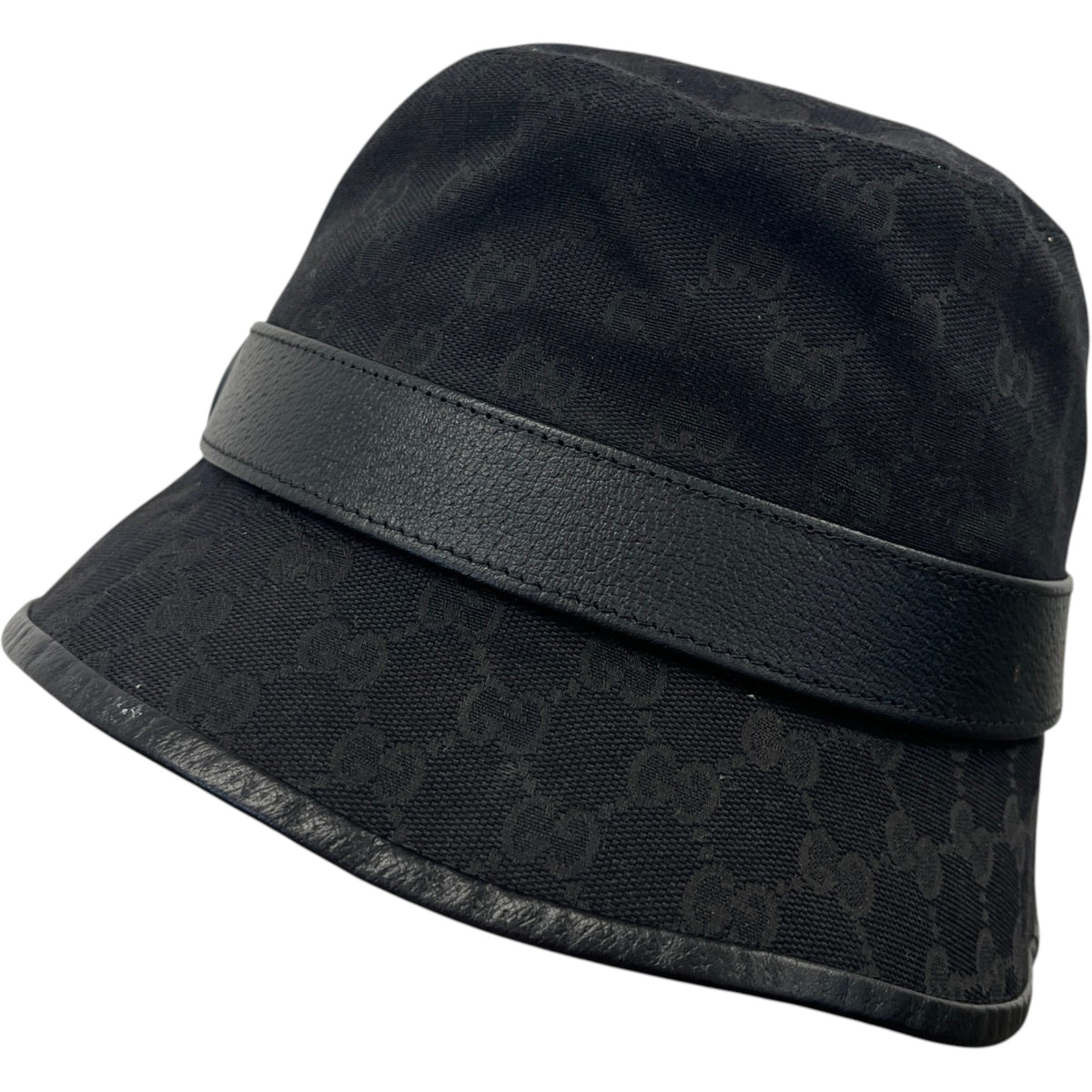 Men's GG Supreme Bucket Hat Black Size S - Photo 6
