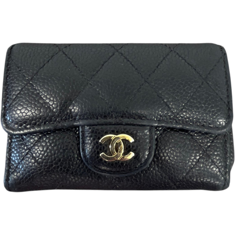 Women's CC Caviar Classic Flap Card Holder Black