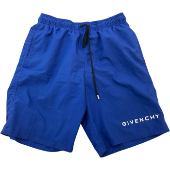 Men's Logo Print Swim Shorts Blue Size M