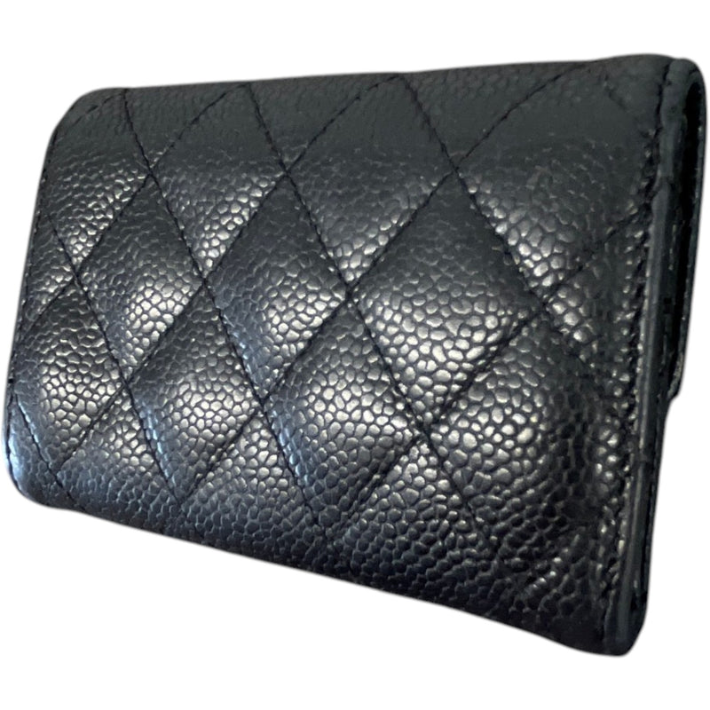 Women's CC Caviar Classic Flap Card Holder Black