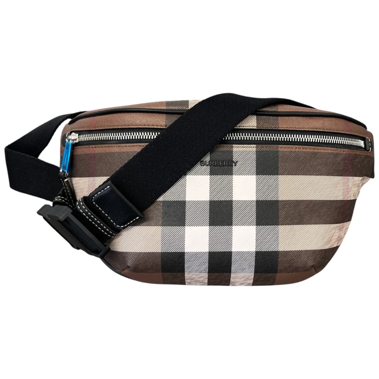 Men's Checkered Belt Bag Brown - Photo 1