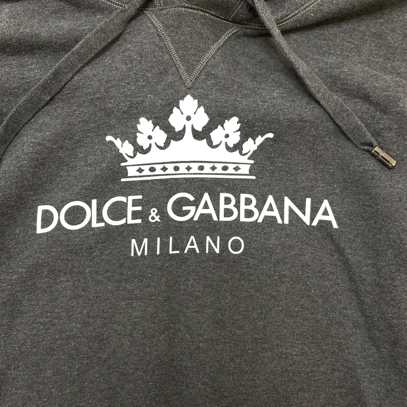 Men's Logo Print Hoodie Grey Size IT 48 / UK M