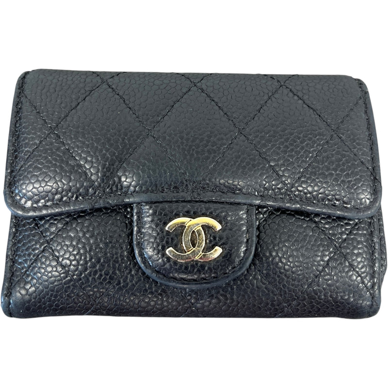Women's CC Caviar Classic Flap Card Holder Black