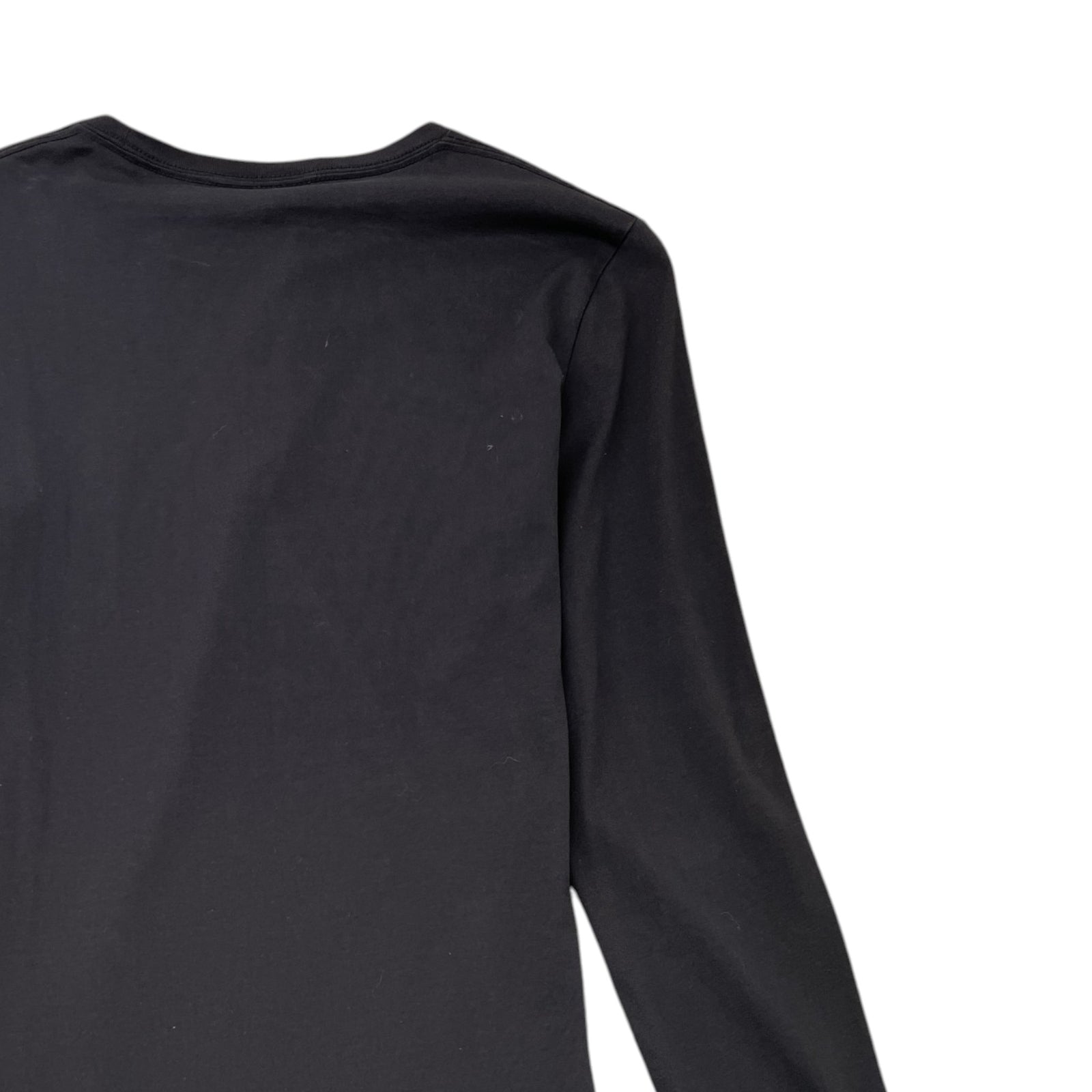 Men's Embroidered Logo Long Sleeve T-Shirt Black Size S - Photo 4