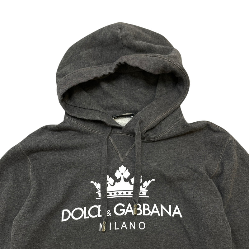 Men's Logo Print Hoodie Grey Size IT 48 / UK M