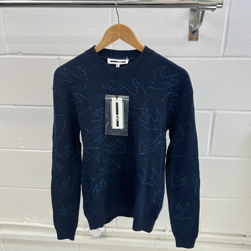 Men's Embroidered Logo Jumper Navy Size XXS