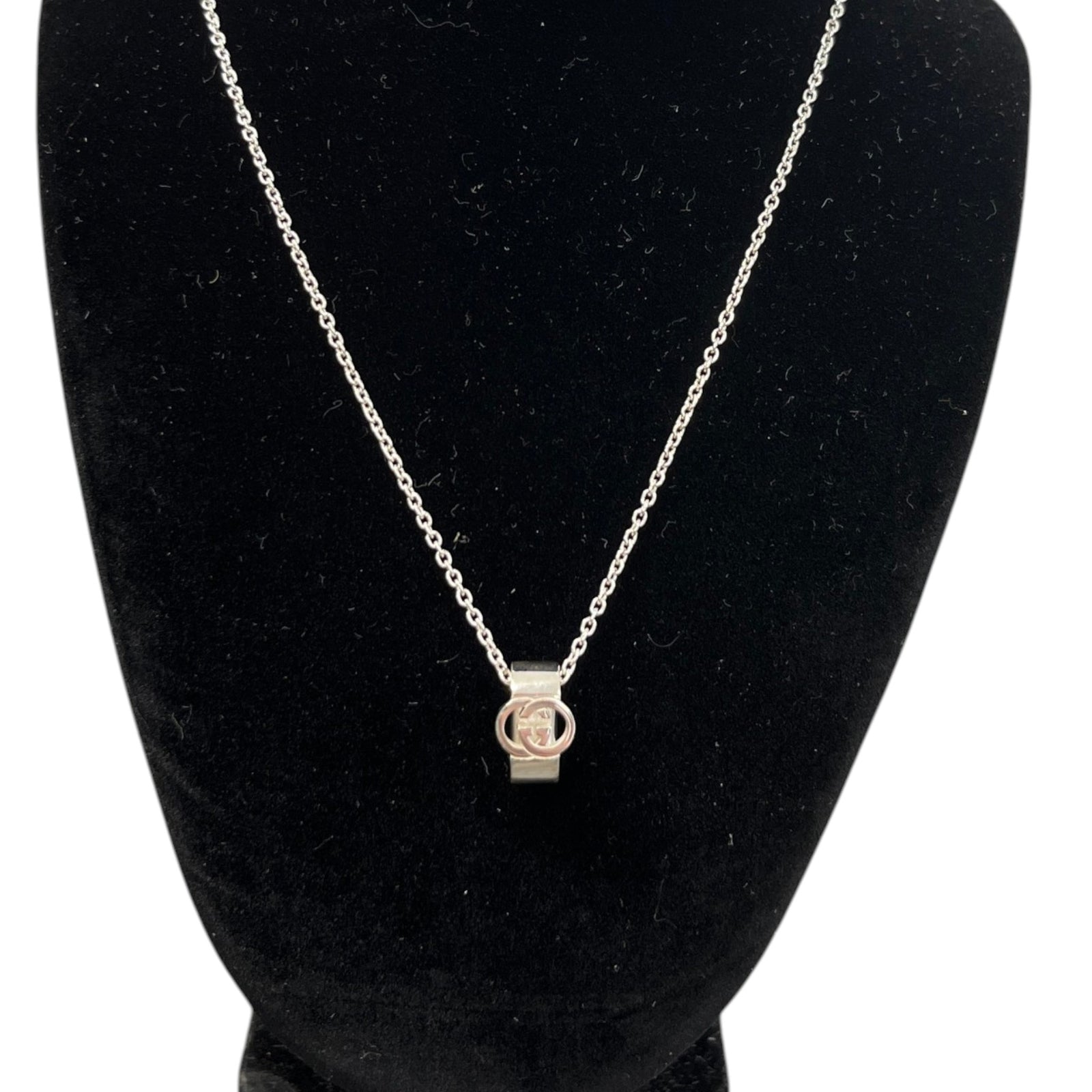 Men's Interlocking G Pendant Necklace Silver - Photo 2