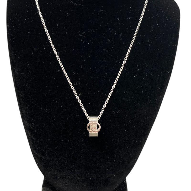 Men's Interlocking G Pendant Necklace Silver