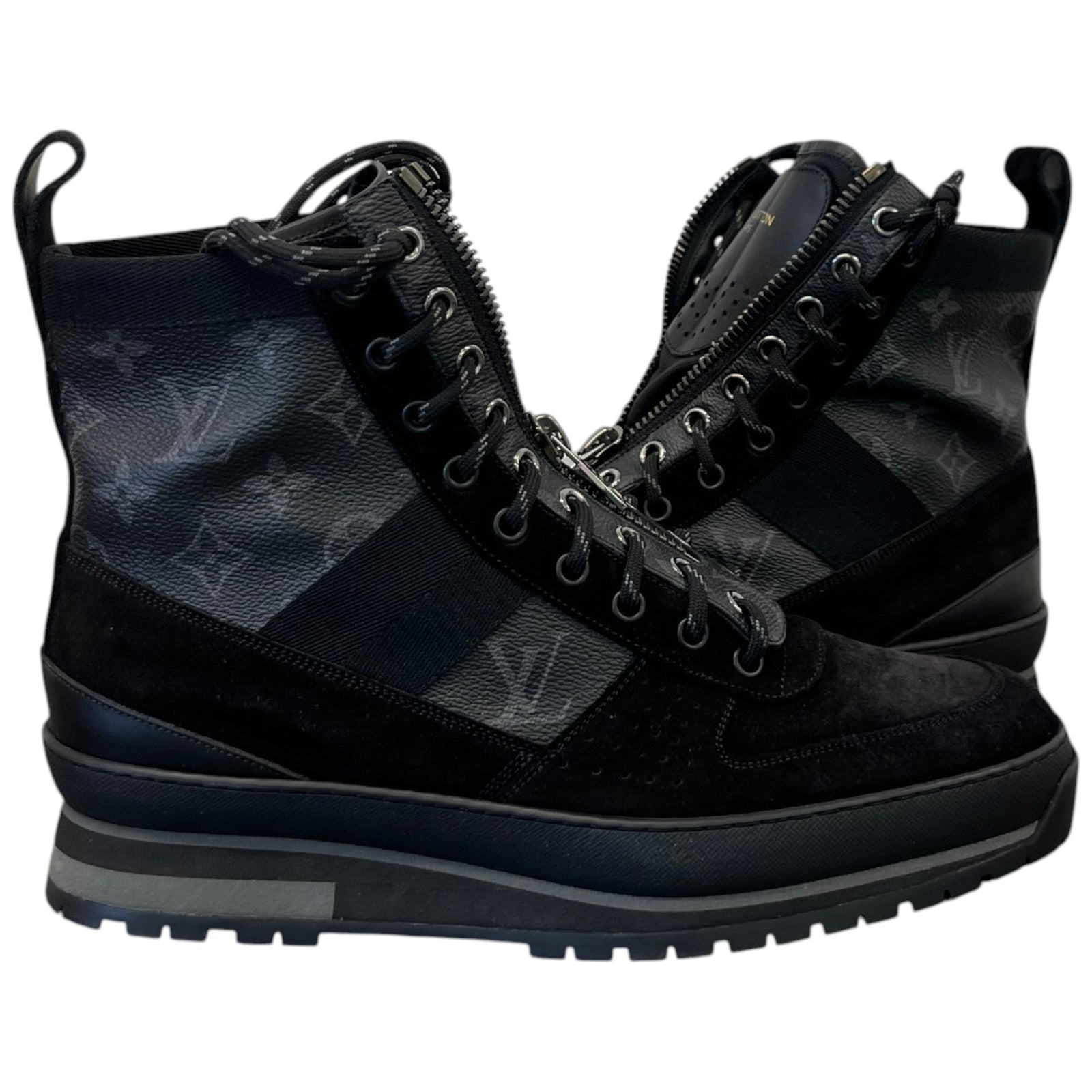 Men's Monogram Eclipse Harlem Ankle Boots Black Size EU 41.5 / UK 7.5 - Photo 3