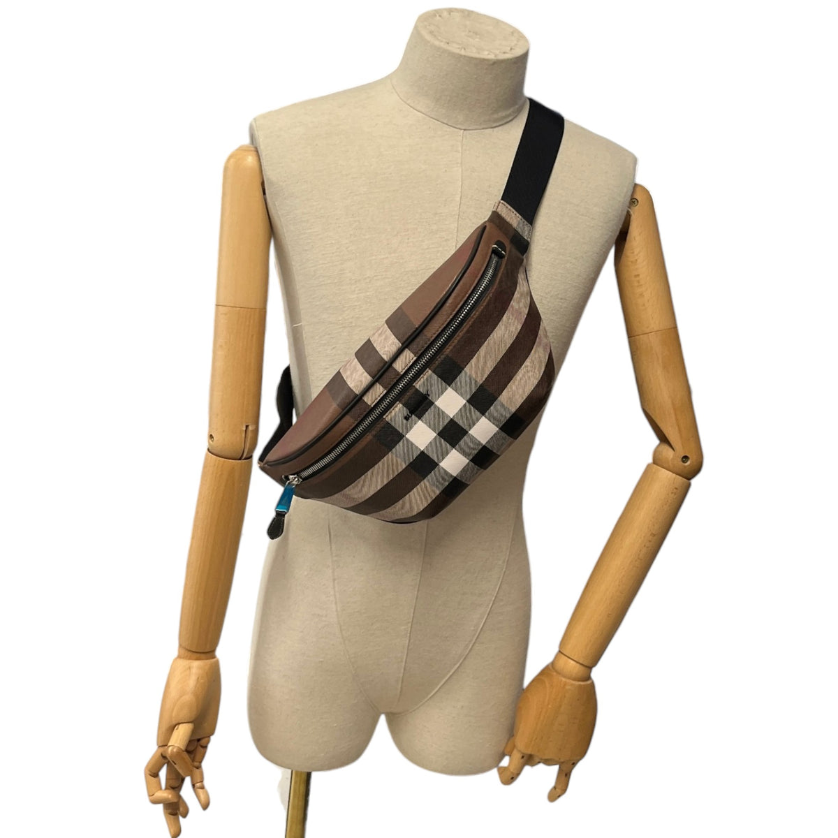 Men's Checkered Belt Bag Brown - Photo 2