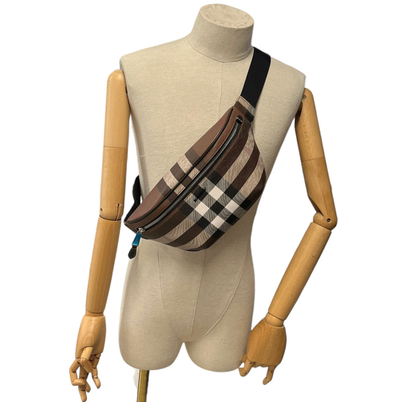 Men's Checkered Belt Bag Brown