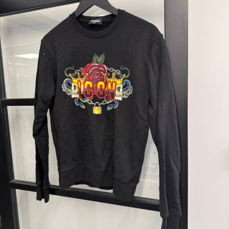 Boy's Logo Print Sweatshirt Black Size 16 years