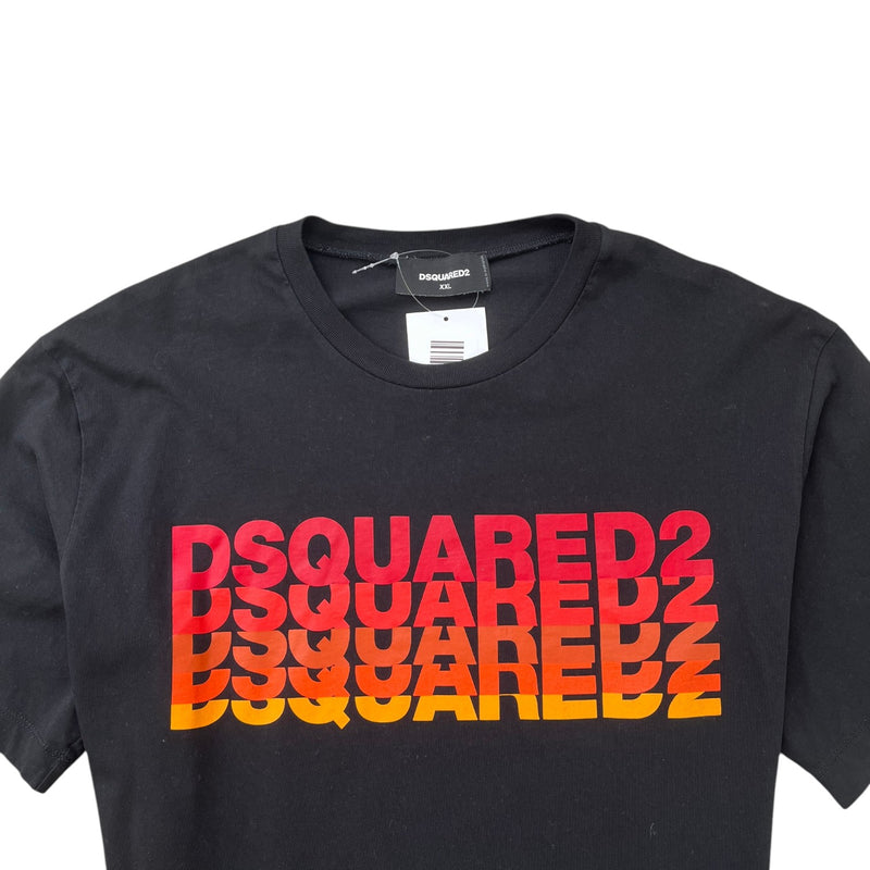 Men's Logo Print T-Shirt Black Size XXL