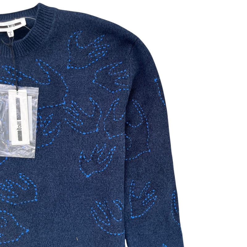 Men's Embroidered Logo Jumper Navy Size XXS