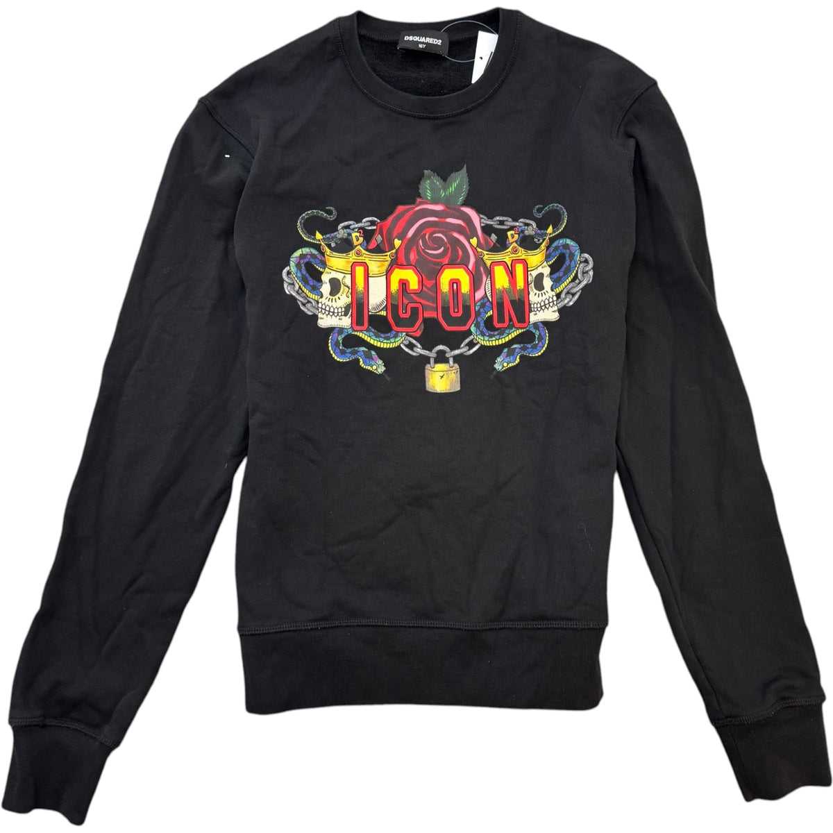 Boy's Logo Print Sweatshirt Black Size 16 years - Photo 1