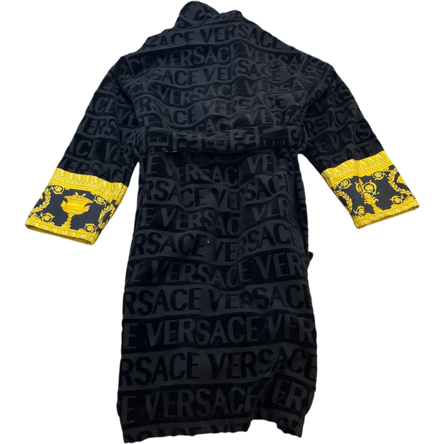 Men's I ♡ Baroque Bath Robe Black Size L - Photo 2